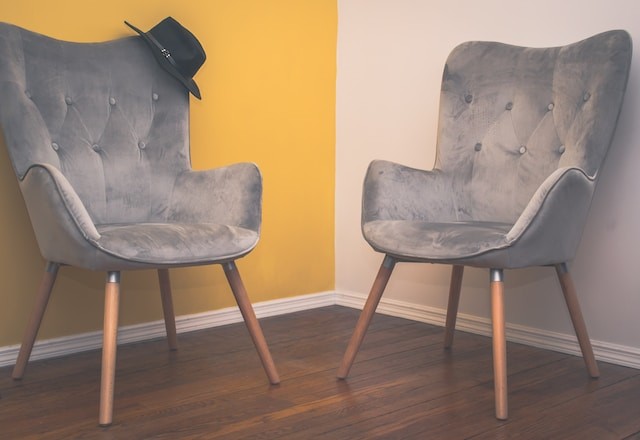 two grey chairs