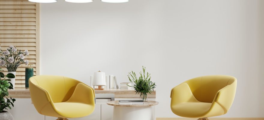 two yellow armchairs